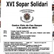 El Sopar Solidari serà el 2 de juliol! No hi faltis!